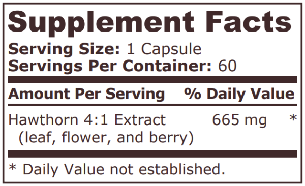 Pure Nutrition - HAWTHORN EXTRACT - 60 capsules - Image 2