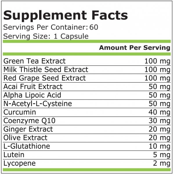Pure Nutrition - ANTIOXIDANT COMPLEX - 60 vcaps - Image 2