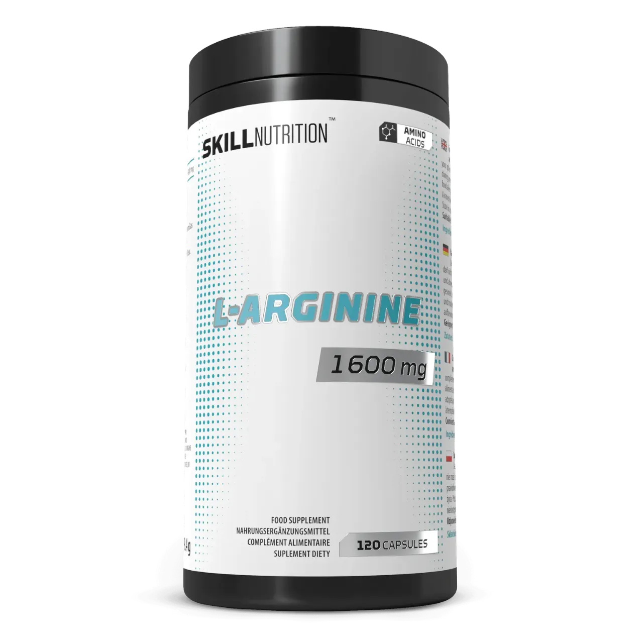 Skill Nutrition L-Arginine 1600 mg, 120 Vegan Capsules